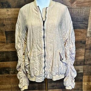 Free People Cream Bomber Jacket Size XS